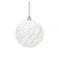 Ozdoba świąteczna bombka perełki biała 1szt KSN148