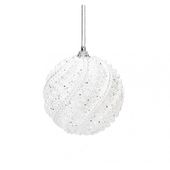 Ozdoba świąteczna bombka perełki biała 1szt KSN148