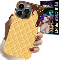 ETUI DO IPHONE 14 PRO - Z MOTYWEM WAFLA Z POLEWĄ CZEKOLADOWĄ
