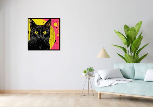 Plakat 70x70cm Neonowy Kocur na Arena.pl