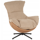 Fotel obrotowy z poduszką JASPER beżowy wygodny wypoczynkowy salon