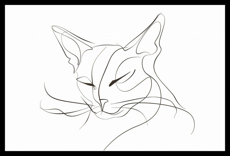 Plakat 45x30cm Linijny Kot zdjęcie 2