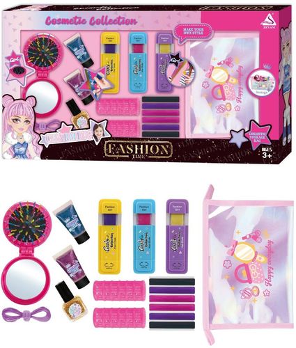 Zestaw Kosmetyków Do Malowania Kreda Do Włosów Błyszczyk Lusterko Torebka na Arena.pl