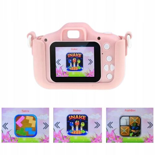 APARAT CYFROWY KAMERA DLA DZIECI RÓŻOWY KOT 40mpx na Arena.pl