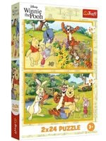 puzzle 2x24 dzień w ogrodzie kubuś puchatek 34436