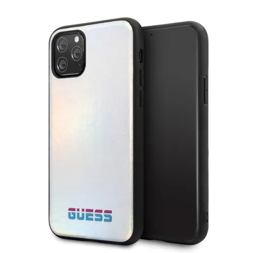Etui Guess Iridescent na iPhone 11 Pro - srebrne na Arena.pl