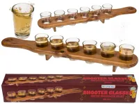 Deska Shotów - Zestaw 6 Kieliszków na Drewnianej Podstawie 45 cm