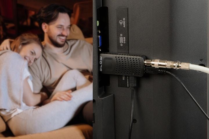 DEKODER TUNER TV DVB-T2 HEVC H.265 FULL HD MINI STICK PILOT BATERIE zdjęcie 16
