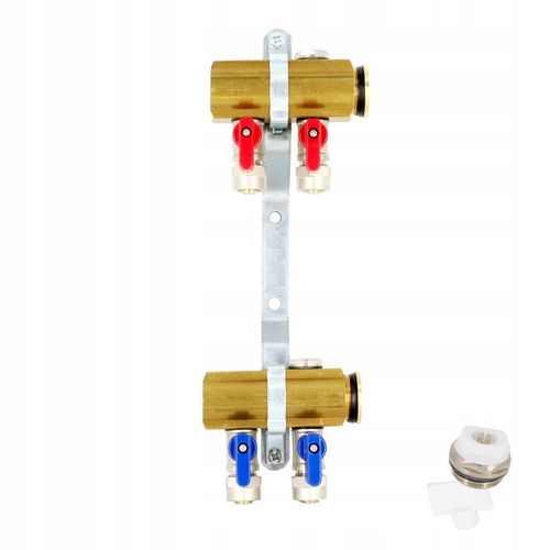 Rozdzielacz C.O. 2 obwodów zaworki PEX odpowietrzniki DO GRZEJNIKÓW na Arena.pl