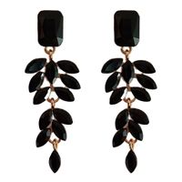 Czarne kolczyki cyrkonie wiszące lekkie 6cm eleganckie efektowne biżuteria