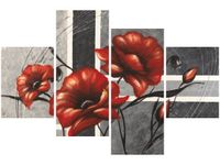 OBRAZ CZERWONE KWIATY MAKI