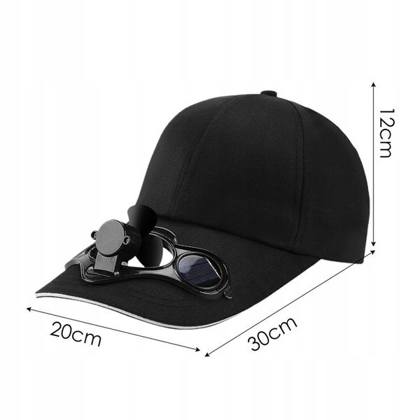 CZAPKA Z DASZKIEM Z WIATRACZKIEM SOLARNYM CHŁODZĄCA ZASILANA SŁOŃCEM zdjęcie 5