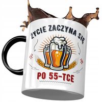 Kubek Czarny Na Urodziny 55 55Te 55-Te Prezent Z Nadrukiem Ze Zdjęciem