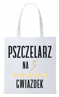 Dla Pszczelarza Na Prezent Torba Eco Biała Shopper Z Nadrukiem Ze Zdjęciem