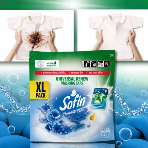 Sofin Kapsułki do Prania Białego i Jasnego Vegan Ochrona Kolorów XL 42szt na Arena.pl