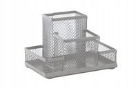 PRZYBORNIK BIURKOWY 4A SREBRNY TRES