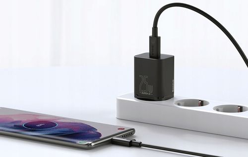 BASEUS ŁADOWARKA SIECIOWA KOSTKA ZASILACZ USB-C PD 25W Z KABLEM USB-C 1M na Arena.pl