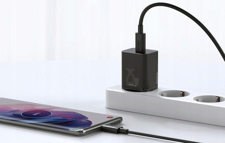 BASEUS ŁADOWARKA SIECIOWA KOSTKA ZASILACZ USB-C PD 25W Z KABLEM USB-C 1M zdjęcie 4