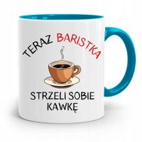 Dla Baristy Baristki Kawiarki Kubek Błękitny Z Nadrukiem Ze Zdjęciem