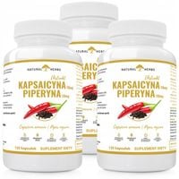 KAPSAICYNA 10mg+PIPERYNA 10mg MOCNA WEGE 3x120 kap