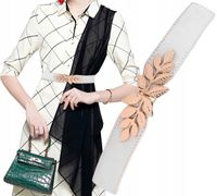 Pasek Retro Gumowy Do Sukienki Damski Liść Listek