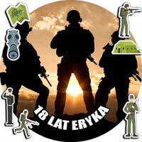 OPŁATEK NA TORT 30CM - WOJSKO MUNDUR ŻOŁNIERZ + IMIĘ + GRATIS! 24CM 26CM