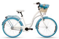 Damski rower miejski Goetze Style 26 3b + kosz / Biało-błękitny
