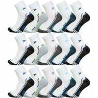 15x Skarpetki sportowe męskie bawełniane białe 3/4 niskie 15-par r. 43-46