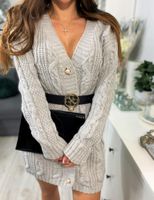 Kardigan długi damski szary na guziki DOLCE