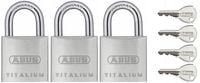 3 KŁÓDKI ABUS TITALIUM SYSTEM 1 KLUCZA 727 40MM