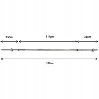 Gryf prosty stalowy sztanga 180cm 25mm pełny