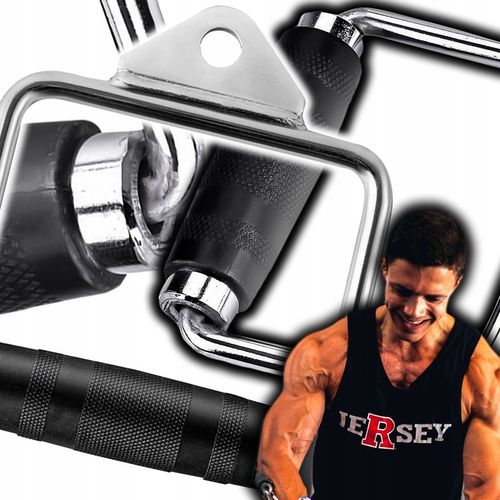 Uchwyt DO WYCIĄGU atlasu pojedynczy OBROTOWY Stalowy Ryflowany do Ćwiczeń na Arena.pl