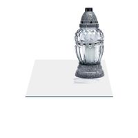 SZKLANA PODSTAWKA POD ZNICZE Z DEDYKACJĄ 70x70cm Szkło 485S