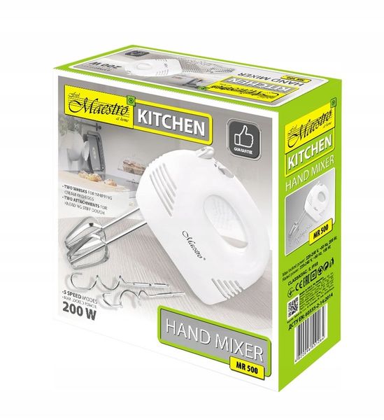 MIKSER RĘCZNY ROBOT KUCHENNY 5 PRĘDKOŚCI + 4 KOŃCÓWKI HAKI TRZEPACZKI 200W zdjęcie 9