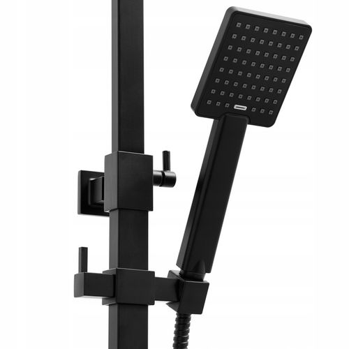 Zestaw prysznicowy natynkowy Bateria kolumna Mikka CZARNY MAT na Arena.pl