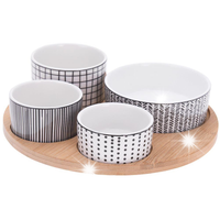 Miseczki na przekąski przystawki porcelanowe z tacką 5-ele EXCELLENT