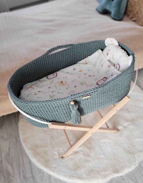 Kosz Mojżesza BOHO Handmade ze stojakiem - laurel zdjęcie 5
