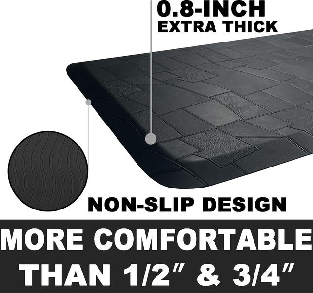 Mata Ergonomiczna Antyzmęczeniowa Kuchenna Czarna 44x100 cm Odciążająca zdjęcie 3