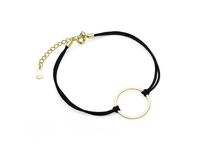 Bransoletka szczęścia celebrytka pozłacane kółko kółeczko circle ring bawełna srebro 925 Z1671BG_B