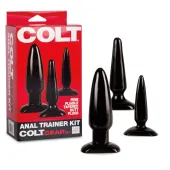 colt anal trainer kit - zestaw 3 anatomicznych korkow, czarny