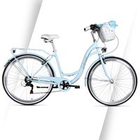 Rower miejski dla kobiet z koszem wiklinowym 26" rama 17/19" 150-180cm