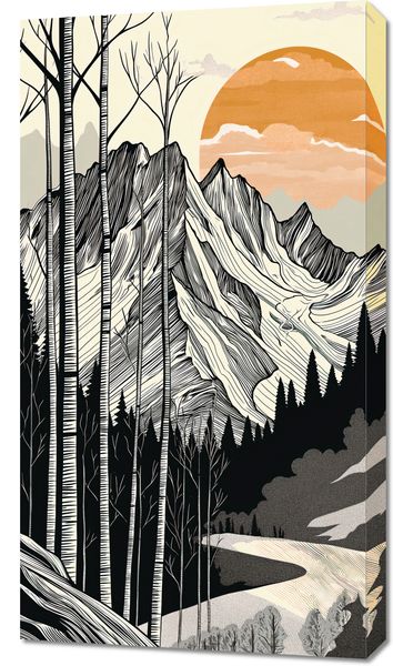 Obraz 50x90cm Drzeworys Górski zdjęcie 1