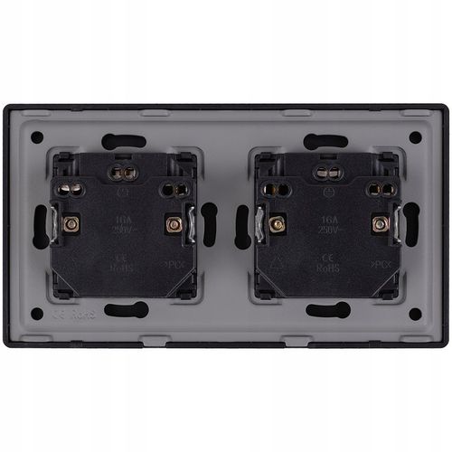 Gniazdo Podwójne Czarne Zestaw Ramka Podwójna i 2 x Gniazdko MIUUN Leo na Arena.pl