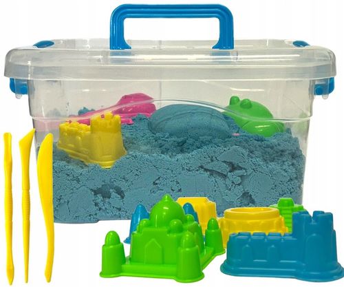 ZESTAW PIASEK KINETYCZNY 2kg + BASEN PIASKOWNICA FOREMKI SZPATUŁKI WALIZKA na Arena.pl