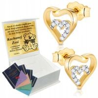 Złote Kolczyki Dziecięce Serca Złoto 333 Grawer PREZENT GRATIS