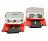 2x ETUI Czerwone Markowe Futerał na okulary + 2x ŚCIERECZKA + 2x POKROWIEC