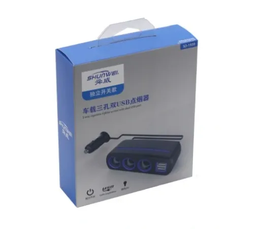 ROZGAŁĘŹNIK ZAPALNICZKI TRÓJNIK WOLTOMIERZ 2x USB na Arena.pl