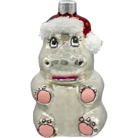 Bombka choinkowa szklana: Świąteczny hipopotam