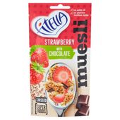 Fitella Musli truskawkowe z siemieniem lnianym i kawałkami czekolady 50 g