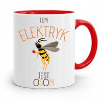 Kubek Czerwony Elektryka Ten Elektryk Jest Osom Z Nadrukiem Ze Zdjęciem